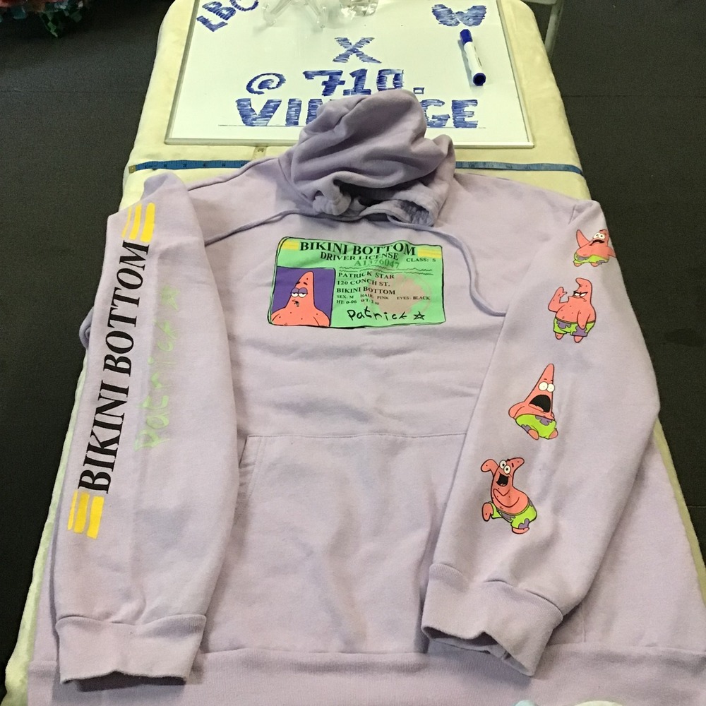 SpongeBob SquarePants Patrick Star Bikini Bottom Driver License Hoodie Purple L